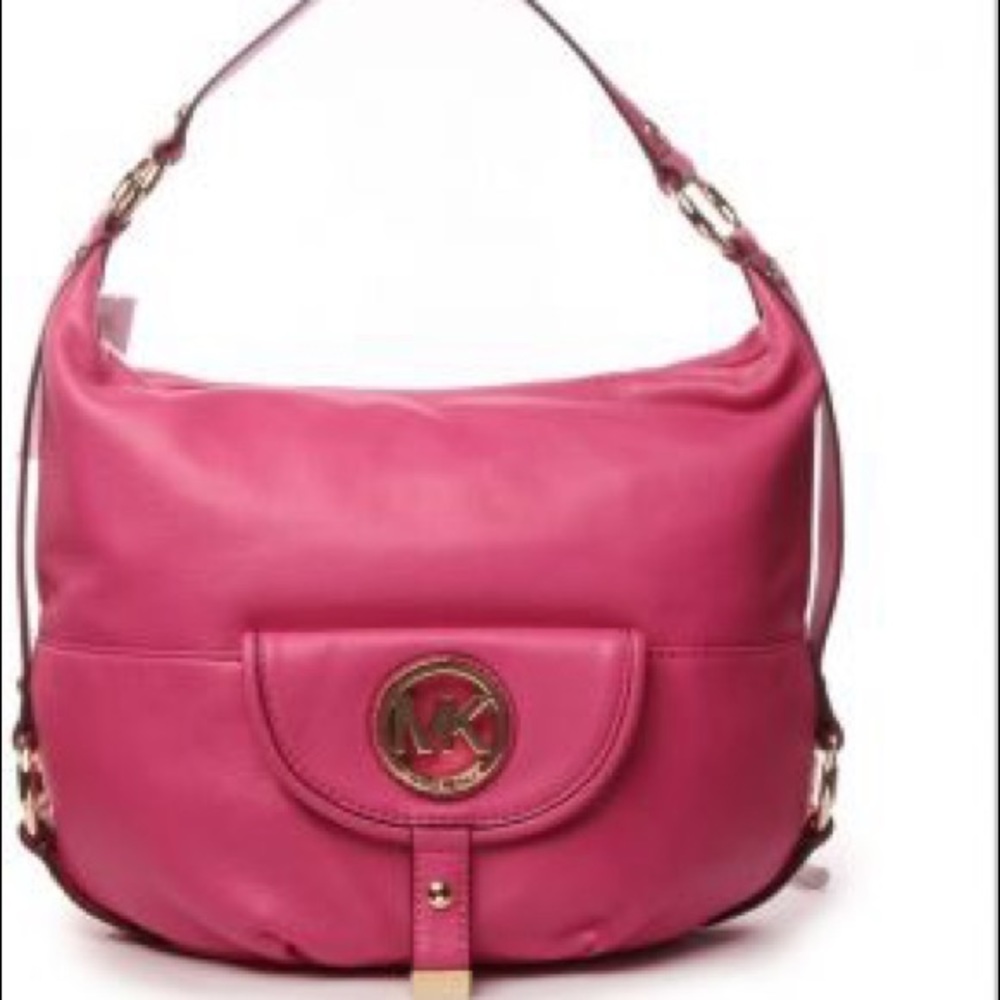 EUC Michael Kors Fulton Leather Hobo in Pink